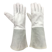 Guantes de cuero de soldadura de TIG Guantes de soldadura de cuero de cabra llave de pulgar llave